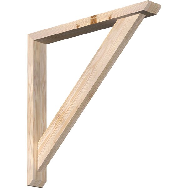 Ekena Millwork Traditional Slat Smooth Bracket w/ Offset Brace, Douglas Fir, 3 1/2"W x 28"D x 28"H BKT0402X28X28TRA06SDF - main
